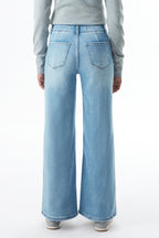 ONESO High Rise Distressed Wide Leg Jeans