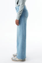 ONESO High Rise Distressed Wide Leg Jeans