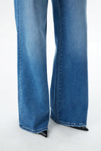 ONESO High Rise Frayed Hem Wide Leg Jeans