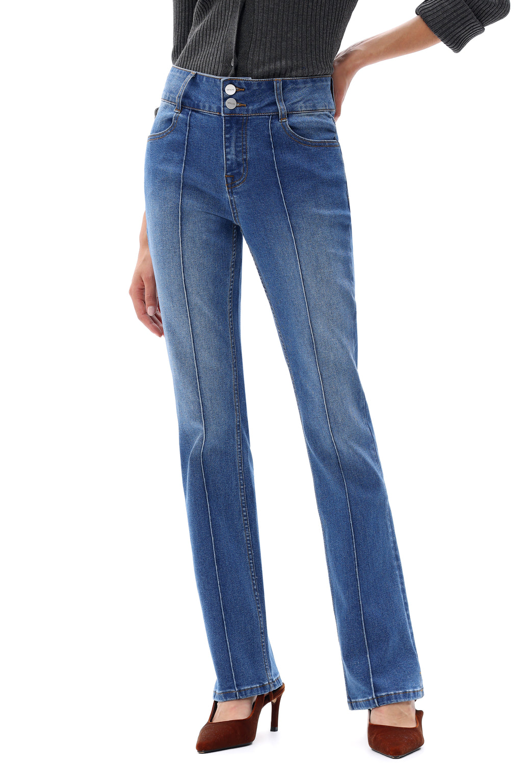 ONESO Western-Inspired Mid Rise Bootcut Jeans