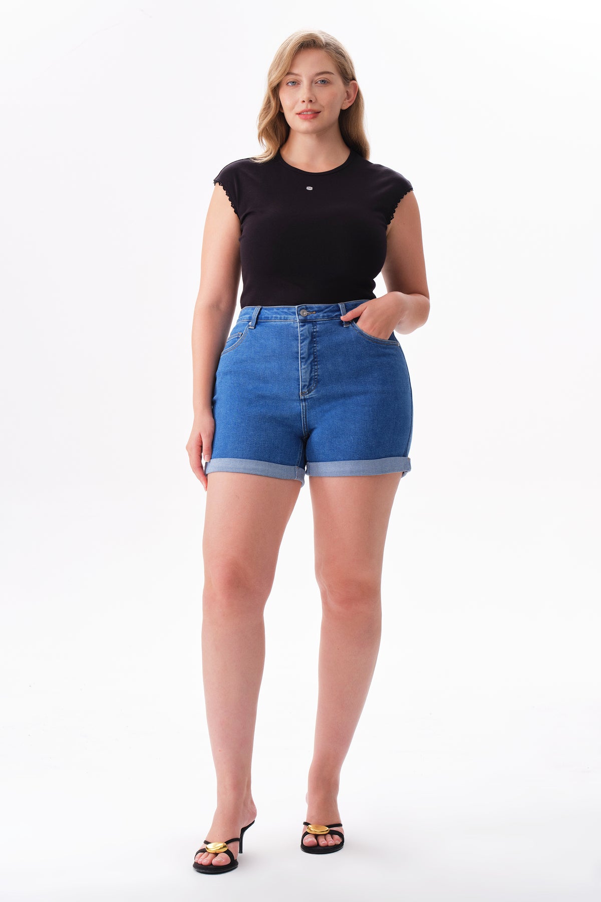 ONESO Effortless High Rise Denim Shorts