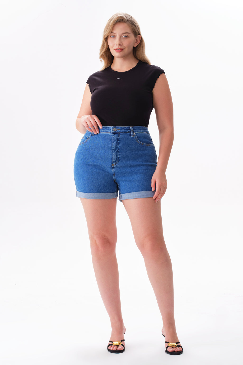 ONESO Effortless High Rise Denim Shorts