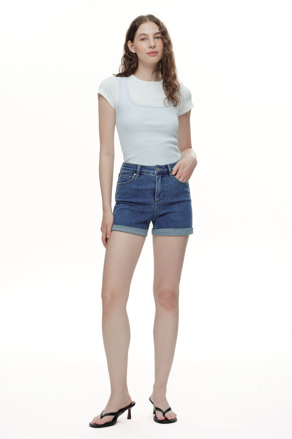 ONESO Effortless High Rise Denim Shorts