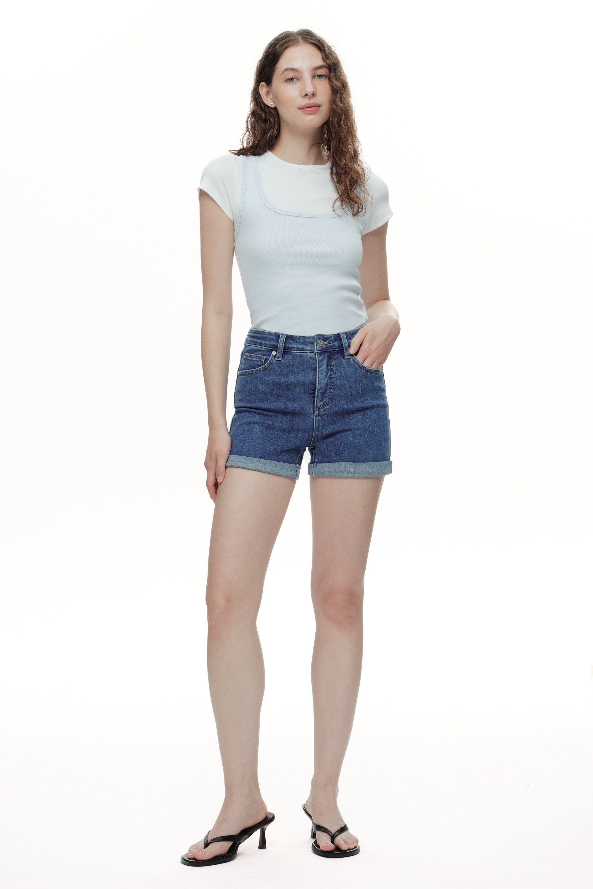 ONESO Effortless High Rise Denim Shorts