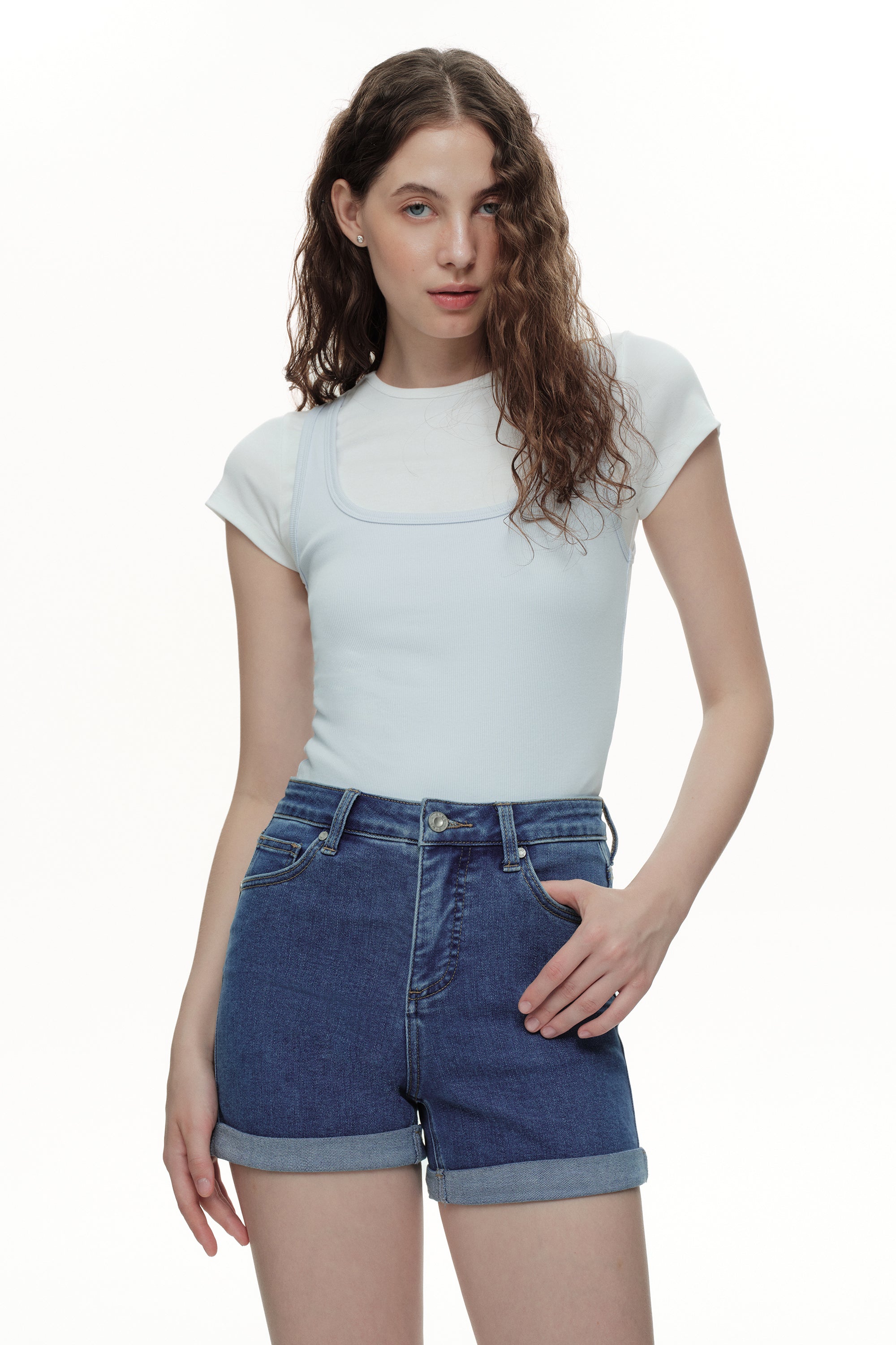 ONESO Effortless High Rise Denim Shorts