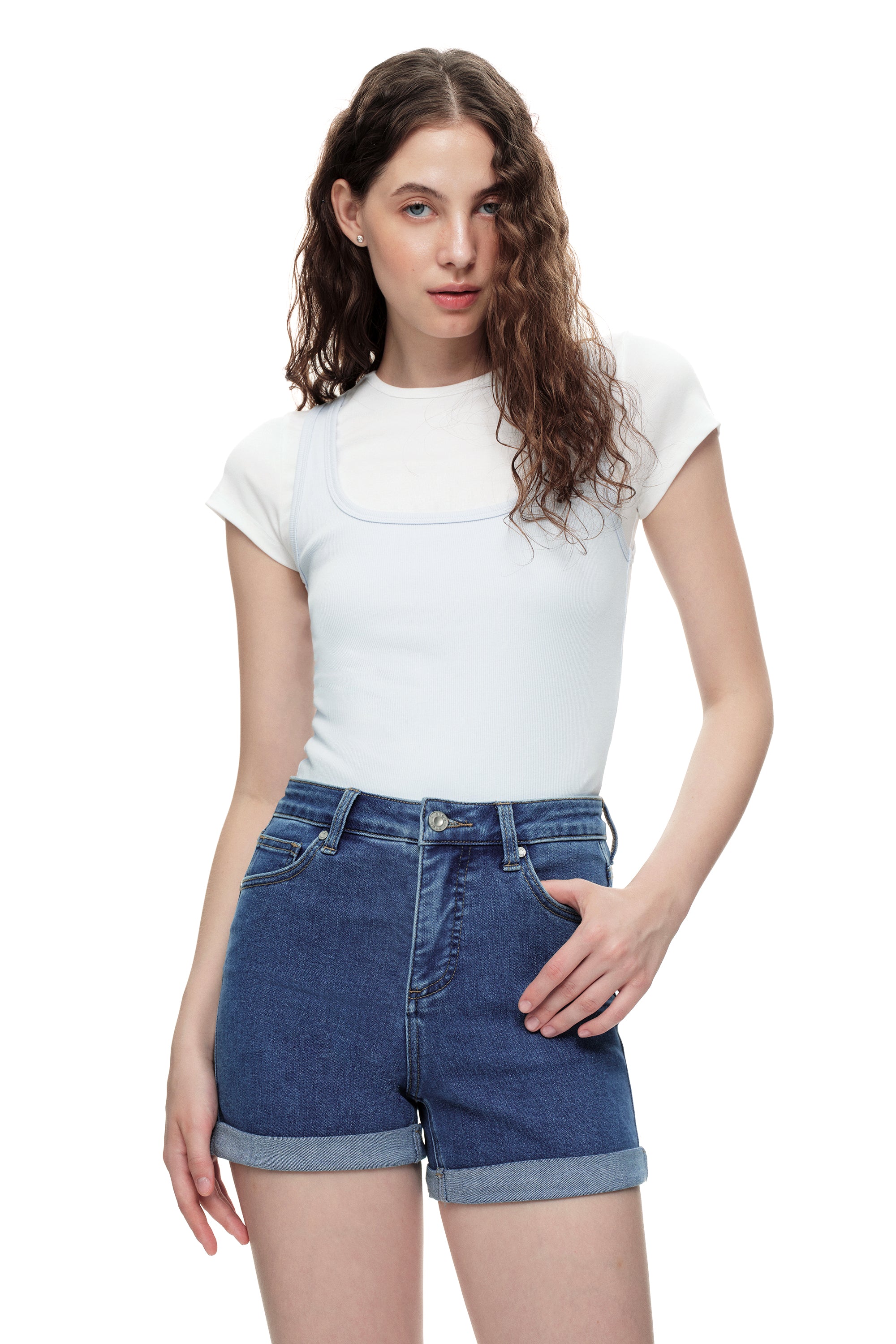 ONESO Effortless High Rise Denim Shorts