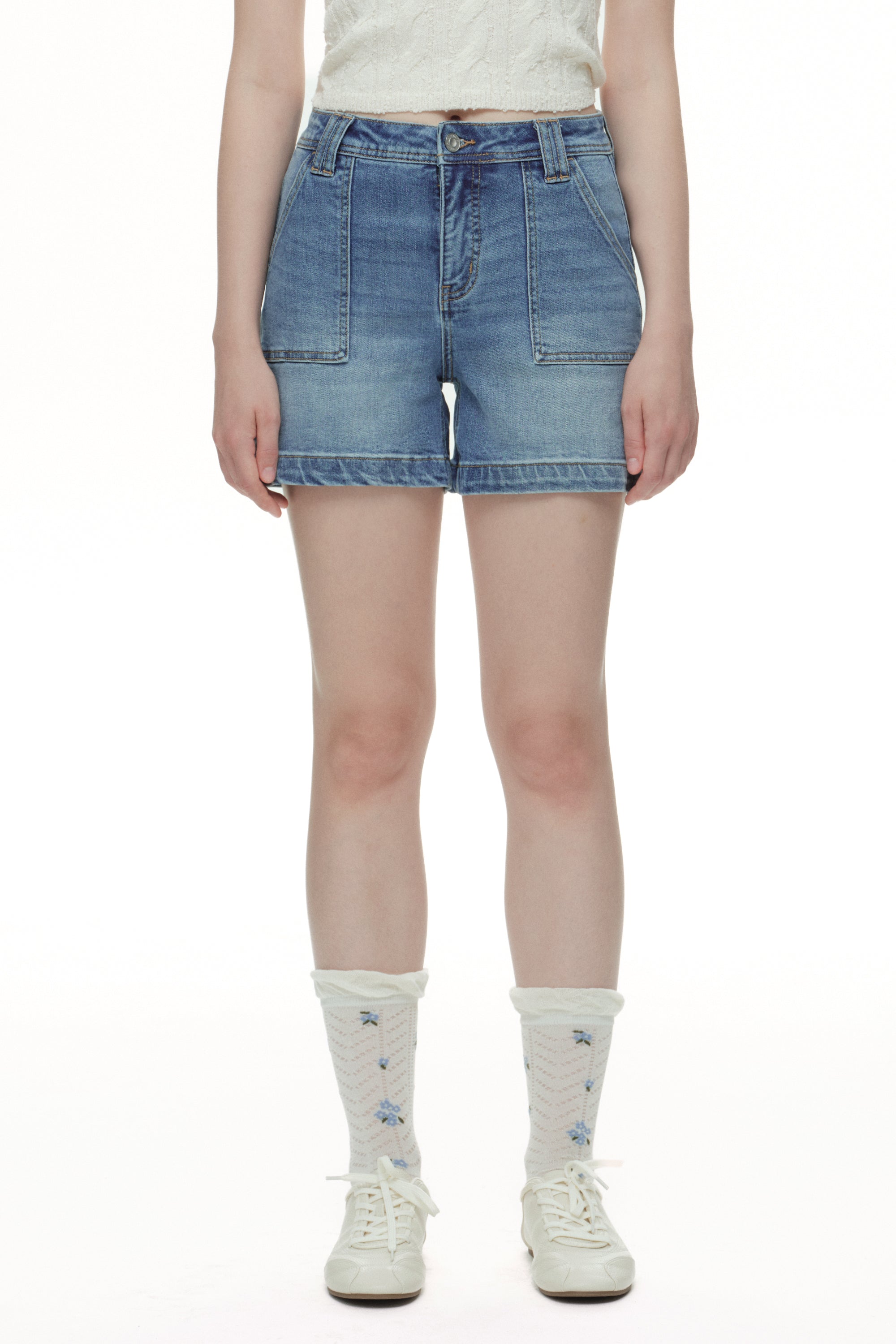 ONESO Modern Utility High Rise Denim Shorts