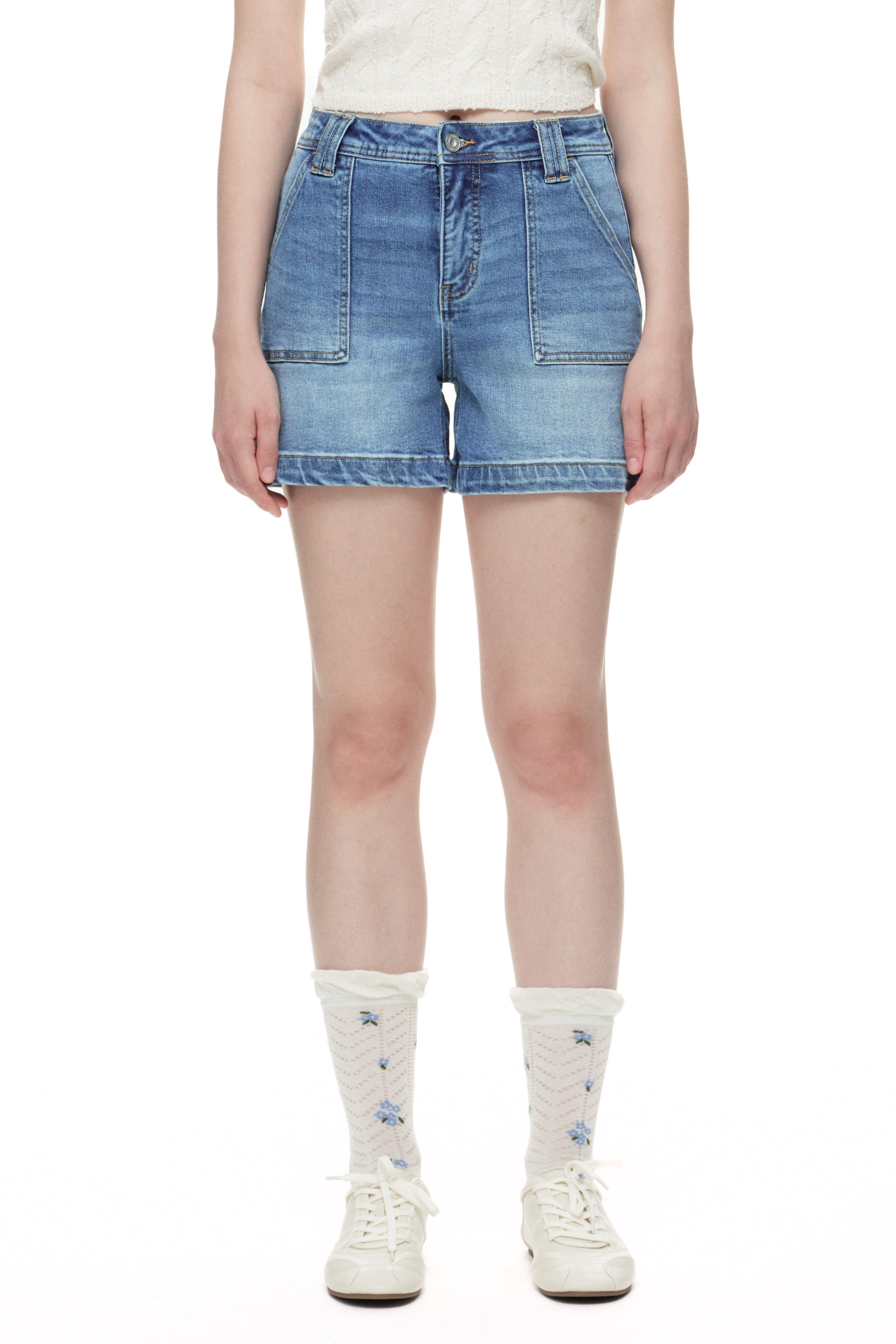 ONESO Modern Utility High Rise Denim Shorts