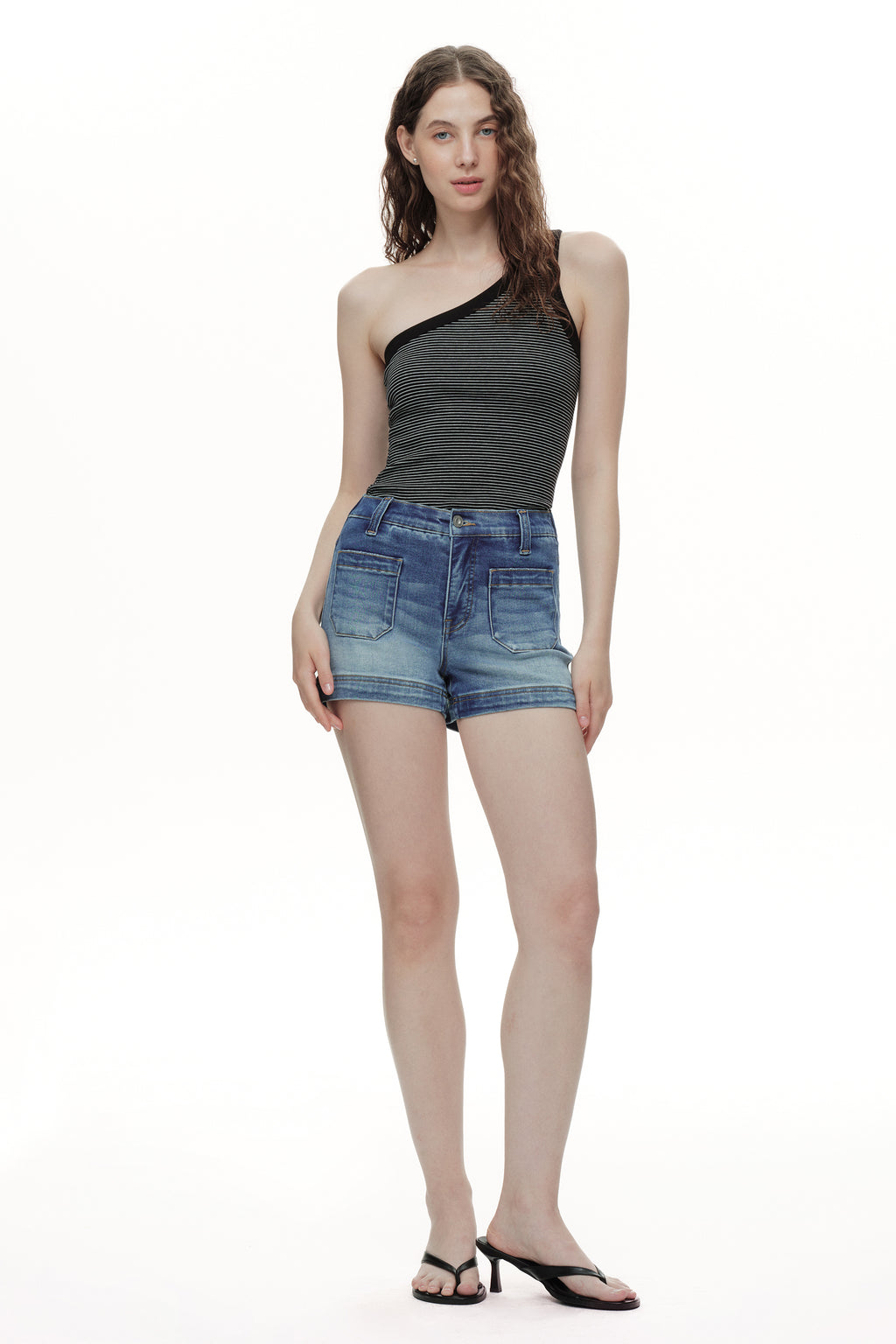 ONESO Modern Utility High Rise Denim Shorts