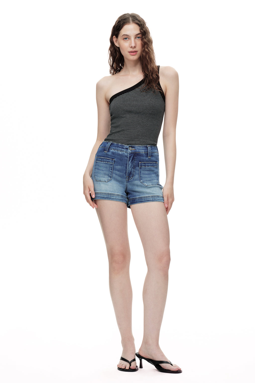 ONESO Modern Utility High Rise Denim Shorts
