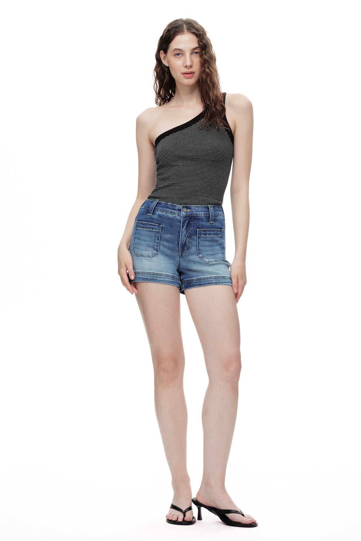 ONESO Modern Utility High Rise Denim Shorts