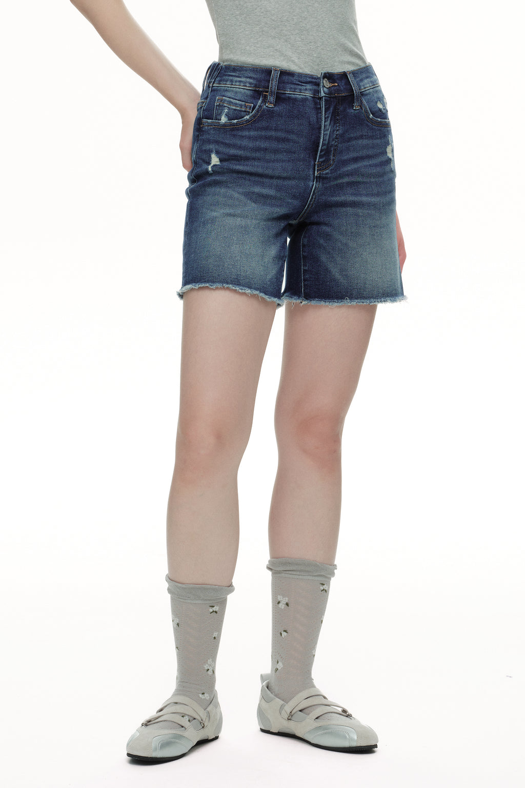 Effortless High Rise Denim Shorts