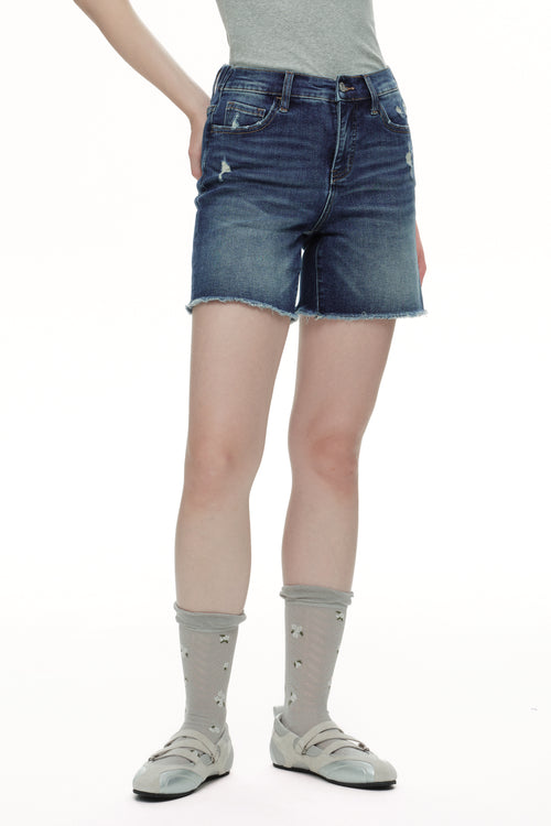 Effortless High Rise Denim Shorts