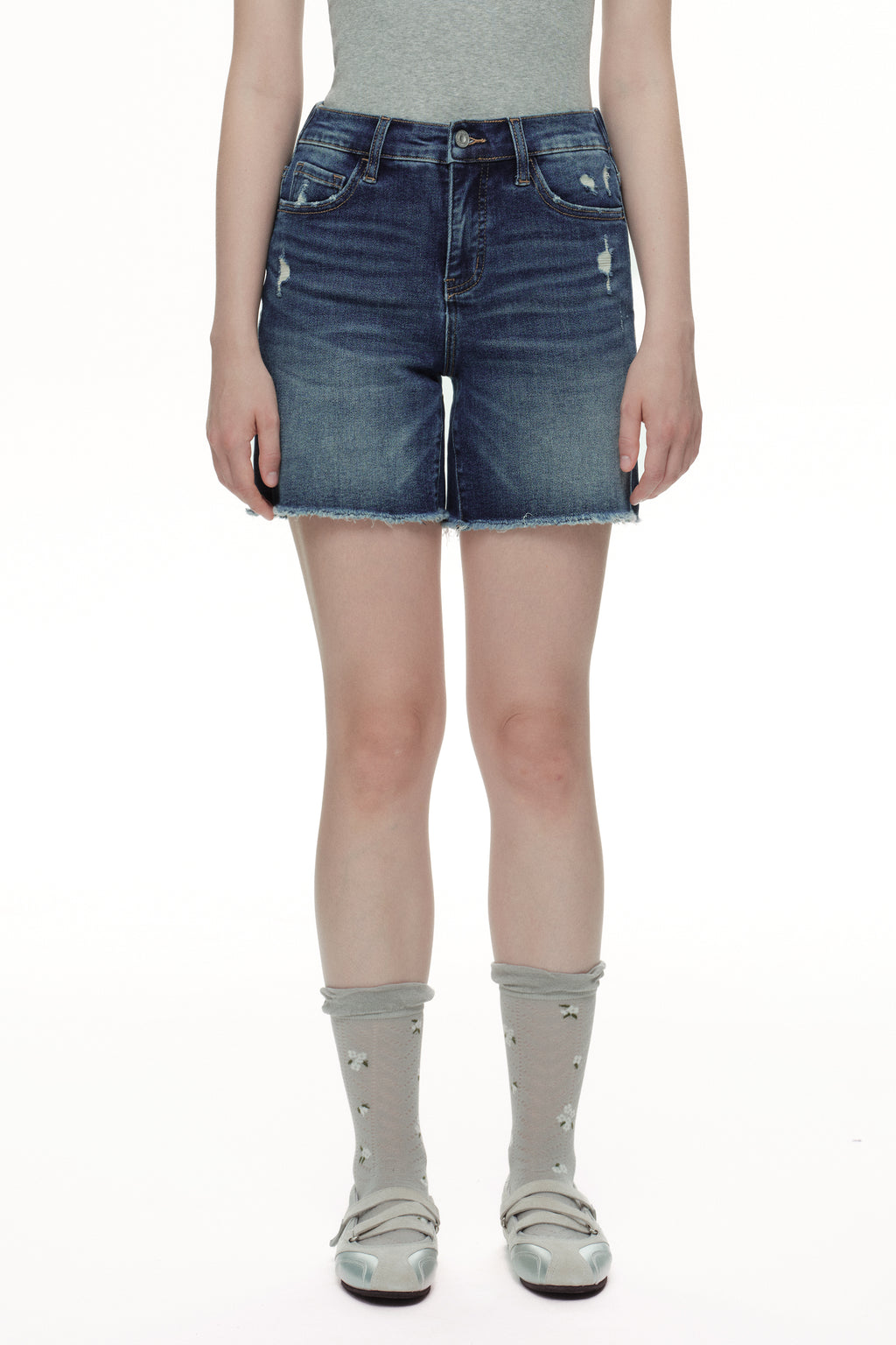 Effortless High Rise Denim Shorts