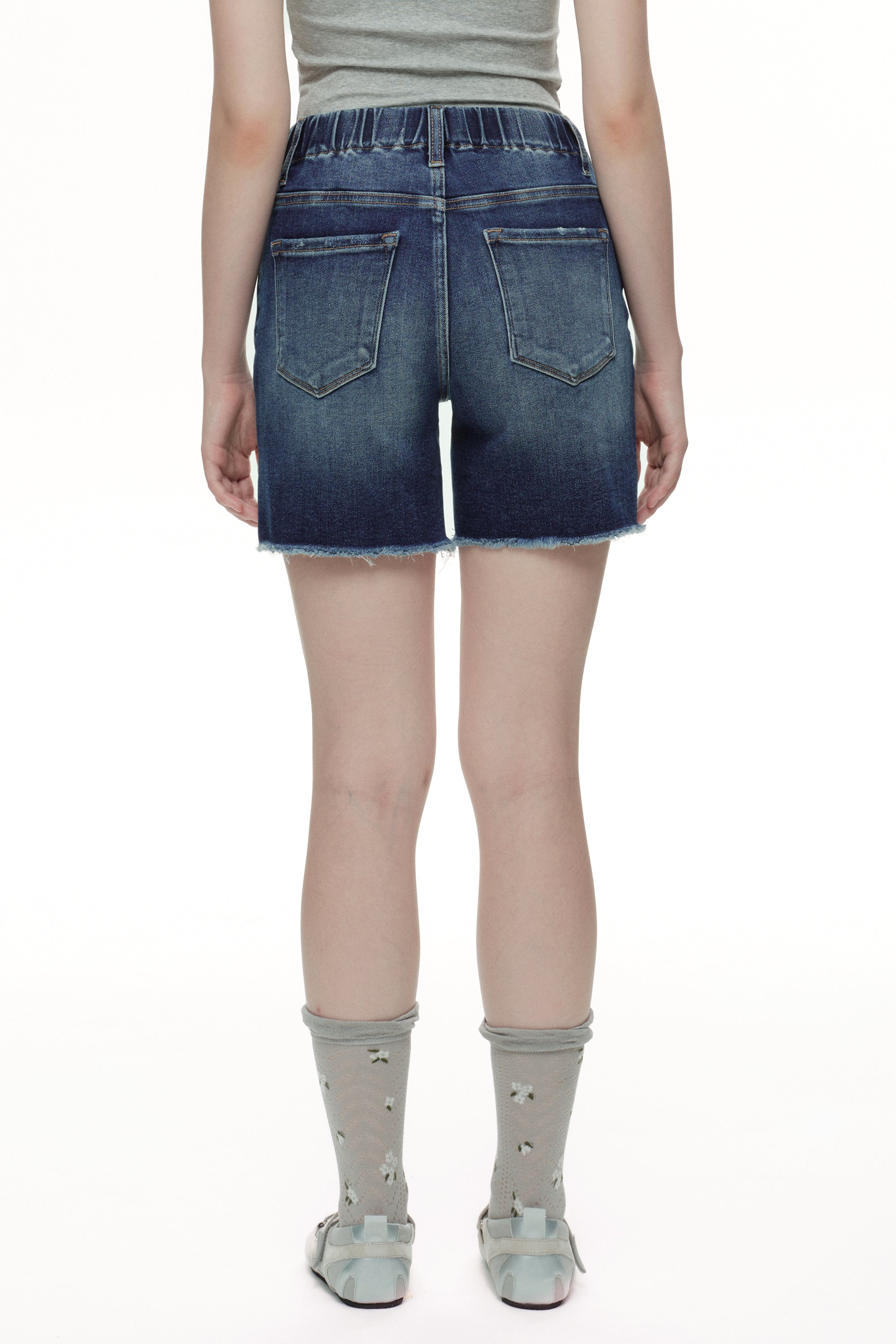 Effortless High Rise Denim Shorts