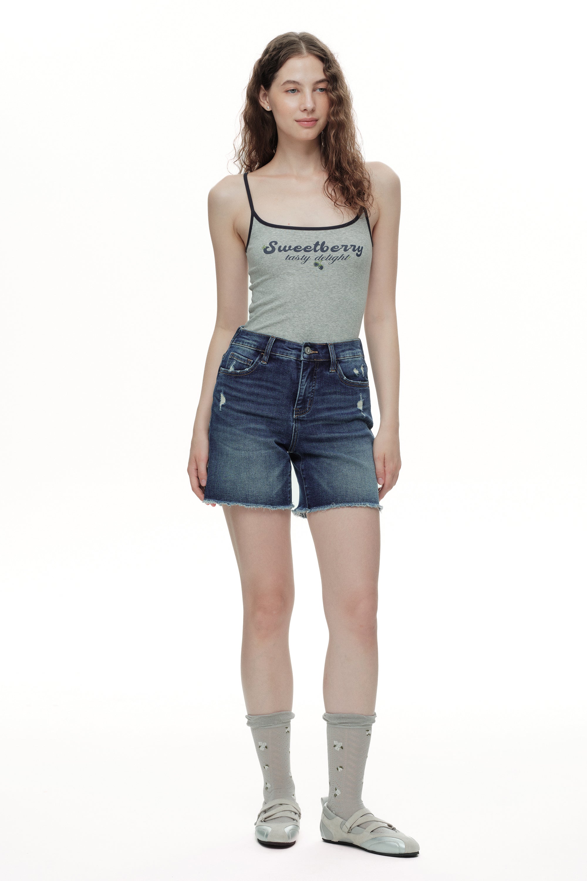 Effortless High Rise Denim Shorts
