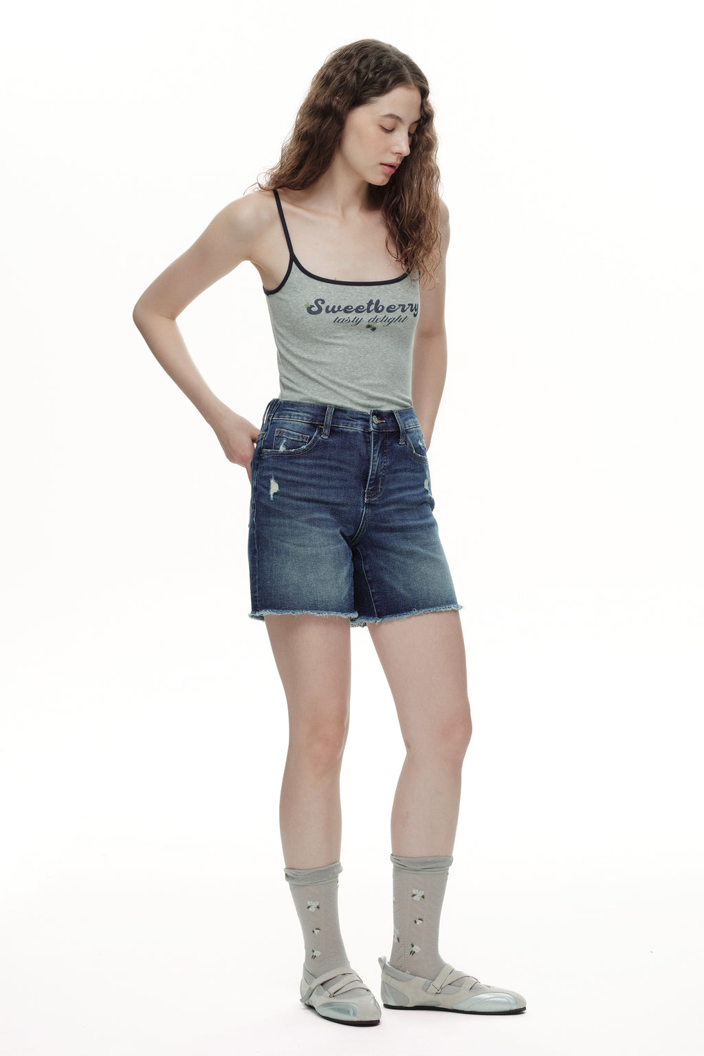 Effortless High Rise Denim Shorts