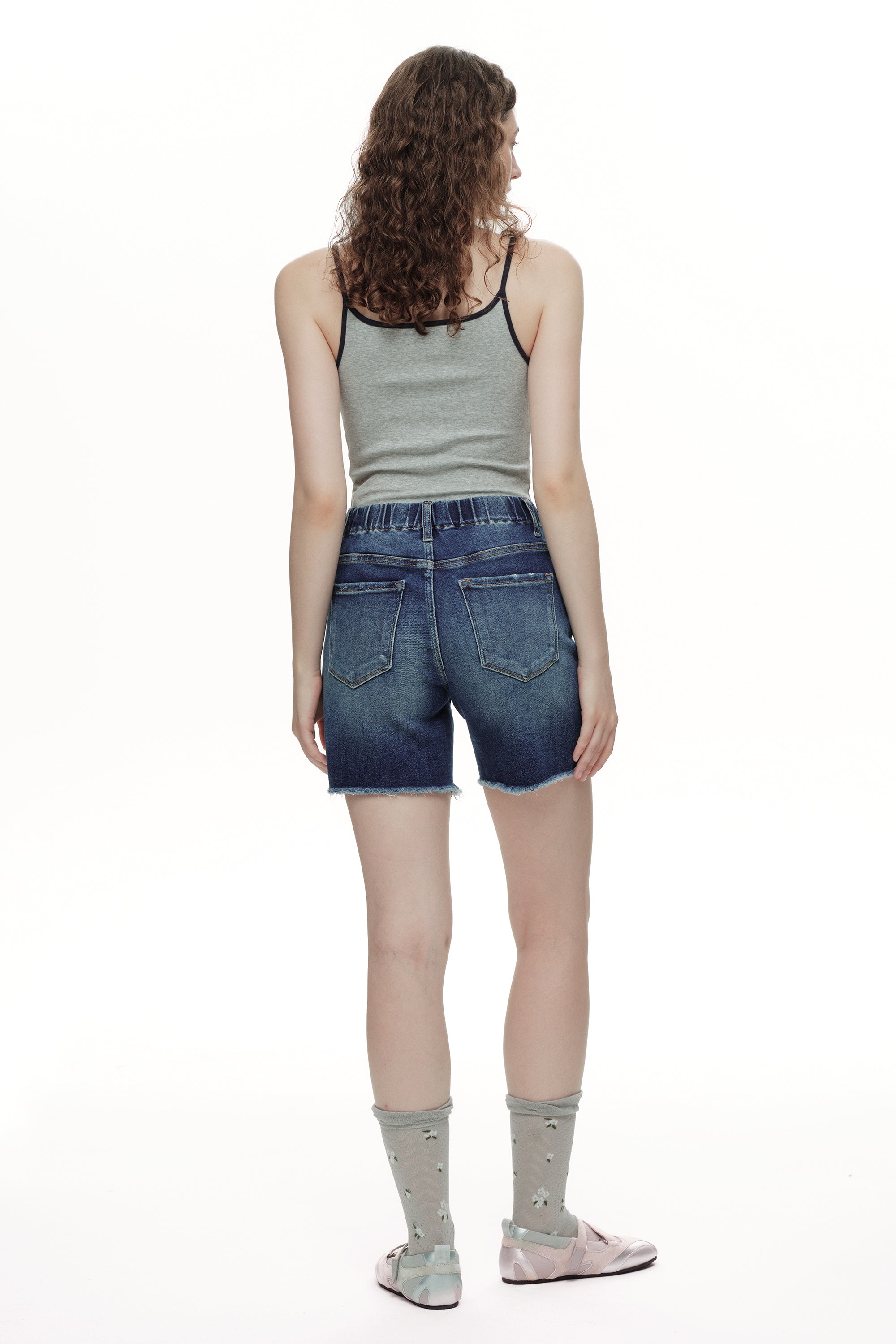 Effortless High Rise Denim Shorts