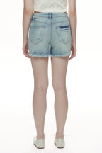 ONESO Feminine Mid Rise Denim Shorts