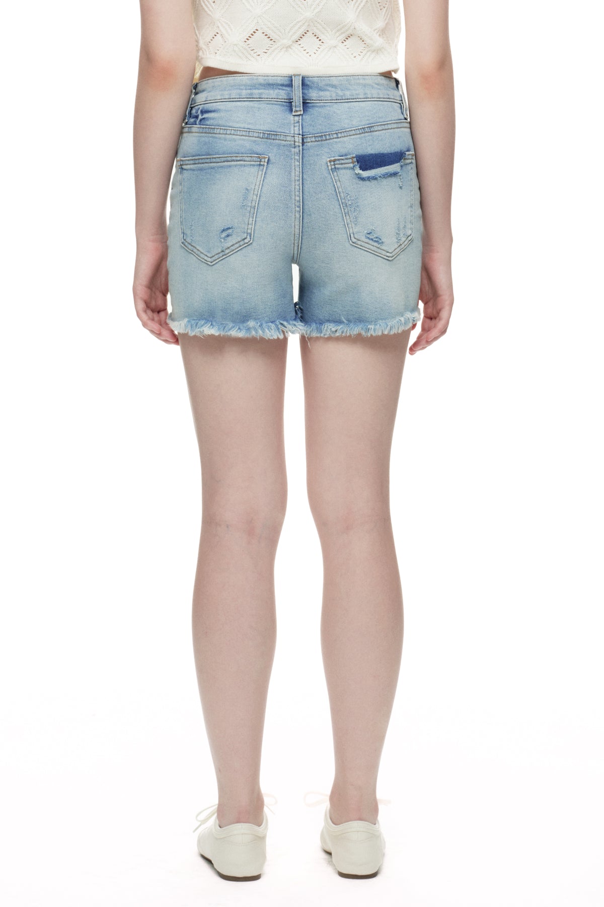 ONESO Feminine Mid Rise Denim Shorts