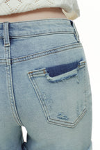 ONESO Feminine Mid Rise Denim Shorts