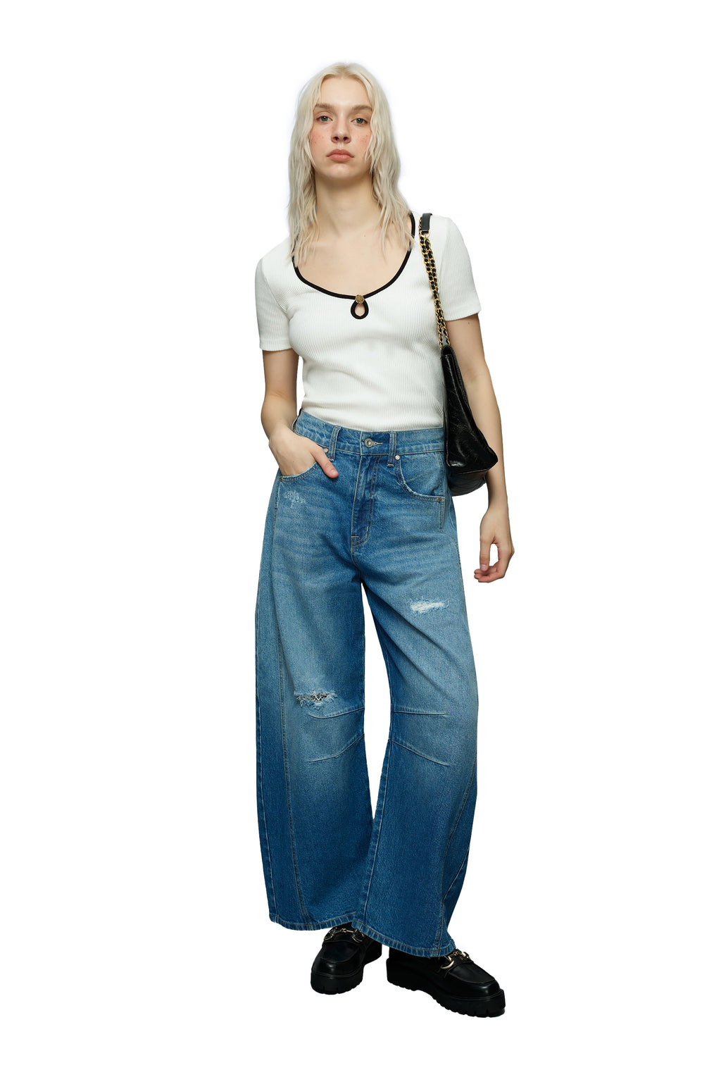 ONESO Vintage High Rise Barrel Jeans