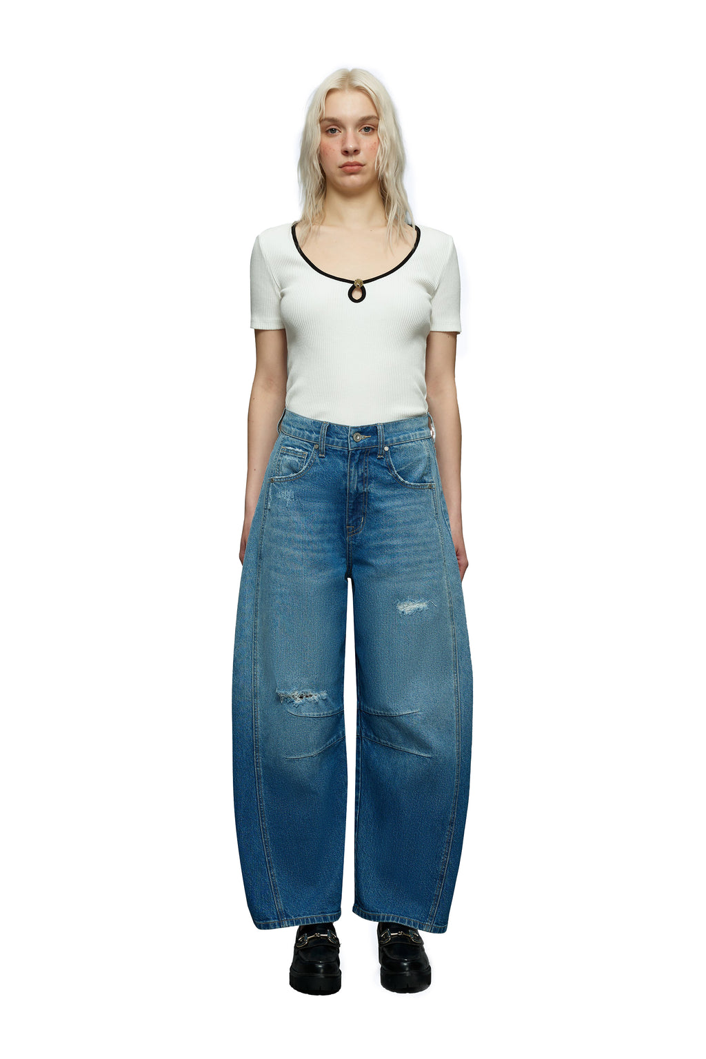 ONESO Vintage High Rise Barrel Jeans