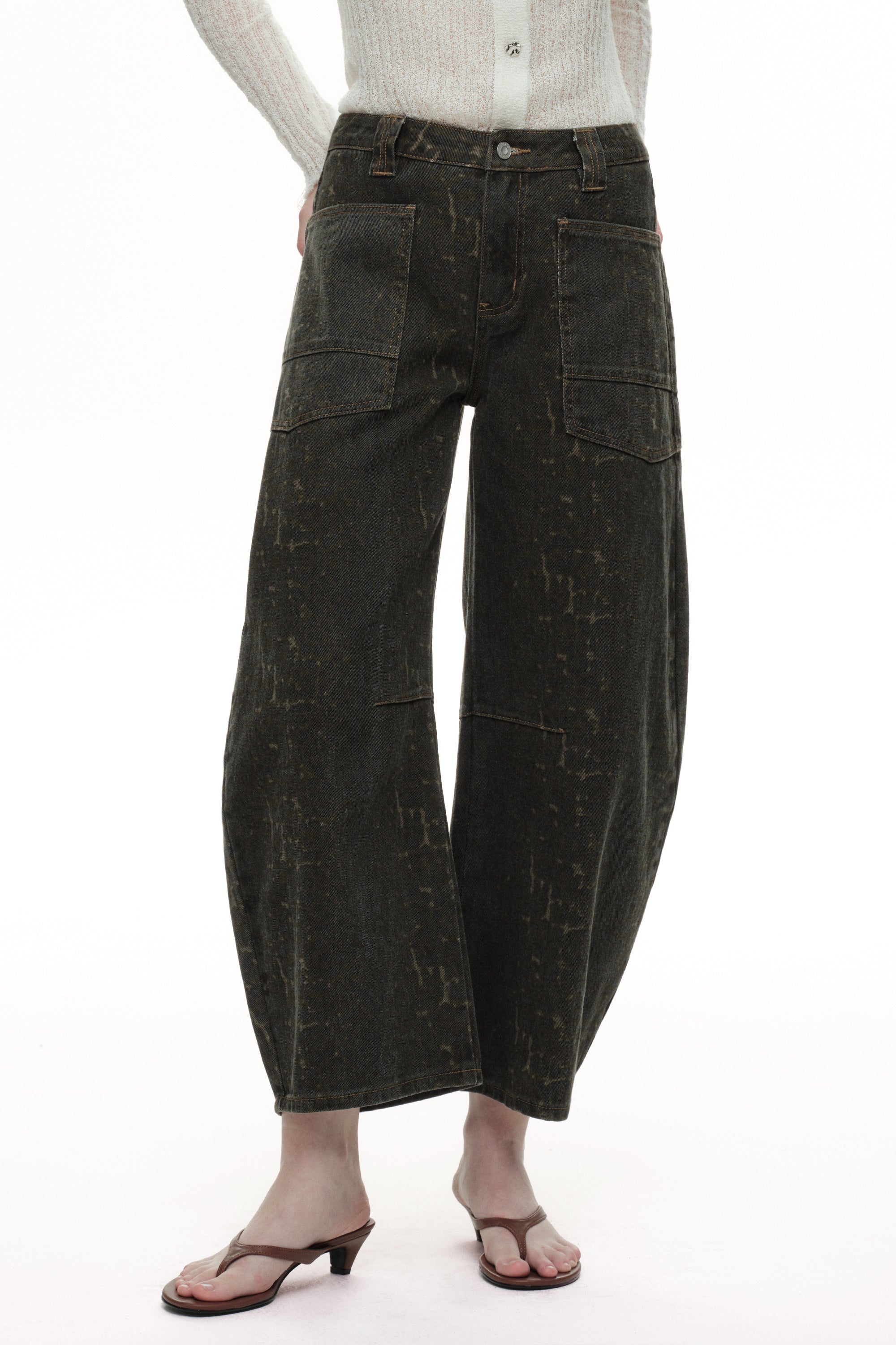 ONESO Bold Mid Rise Barrel Jeans