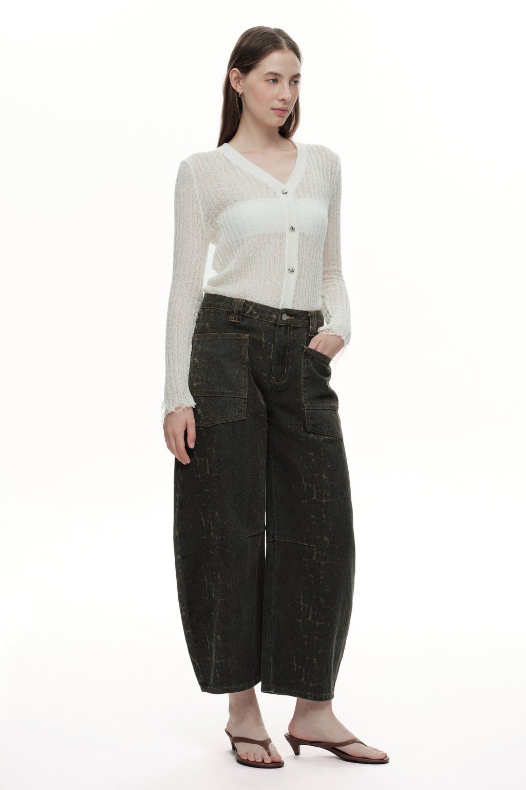 ONESO Bold Mid Rise Barrel Jeans