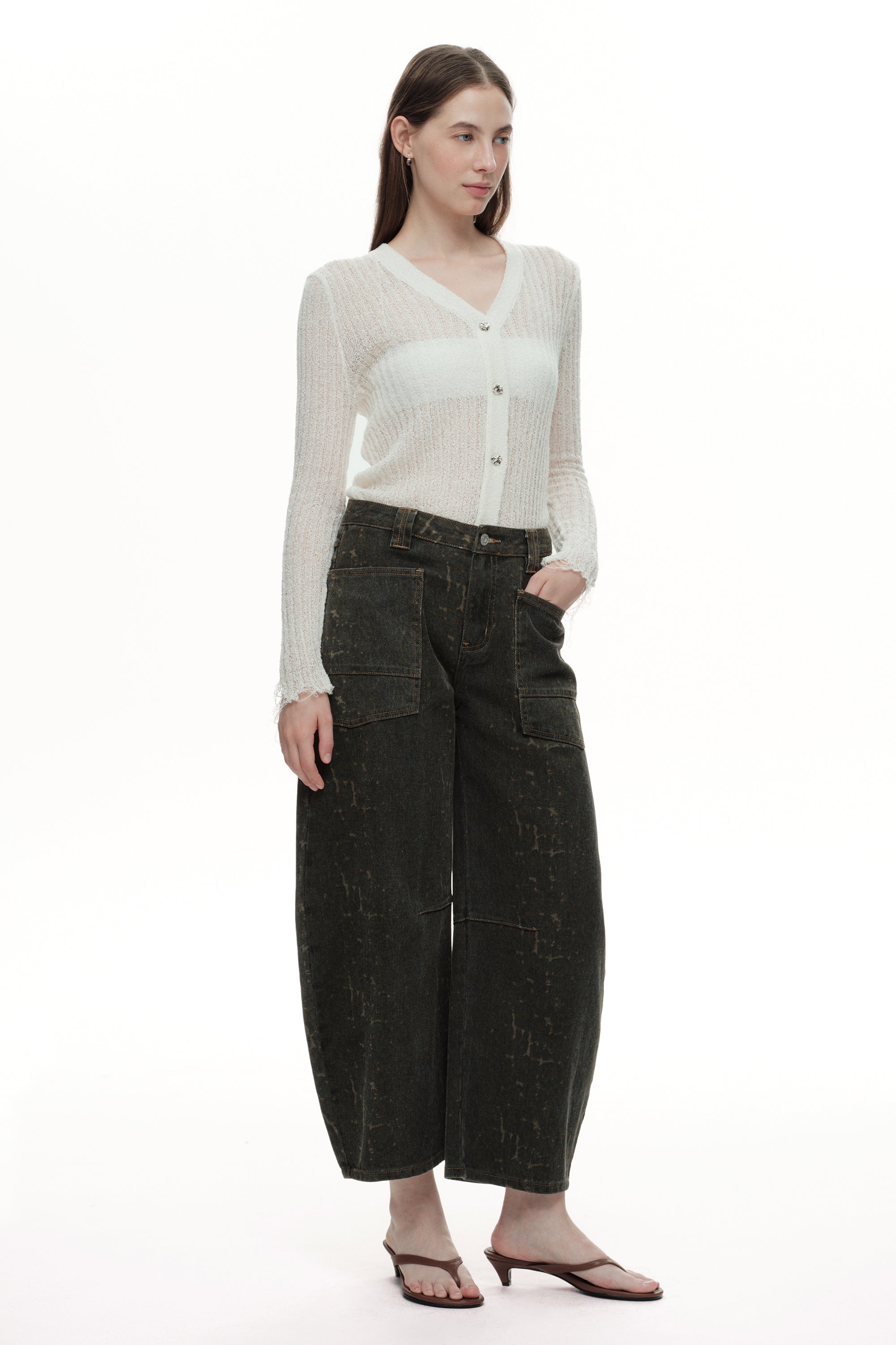 ONESO Bold Mid Rise Barrel Jeans