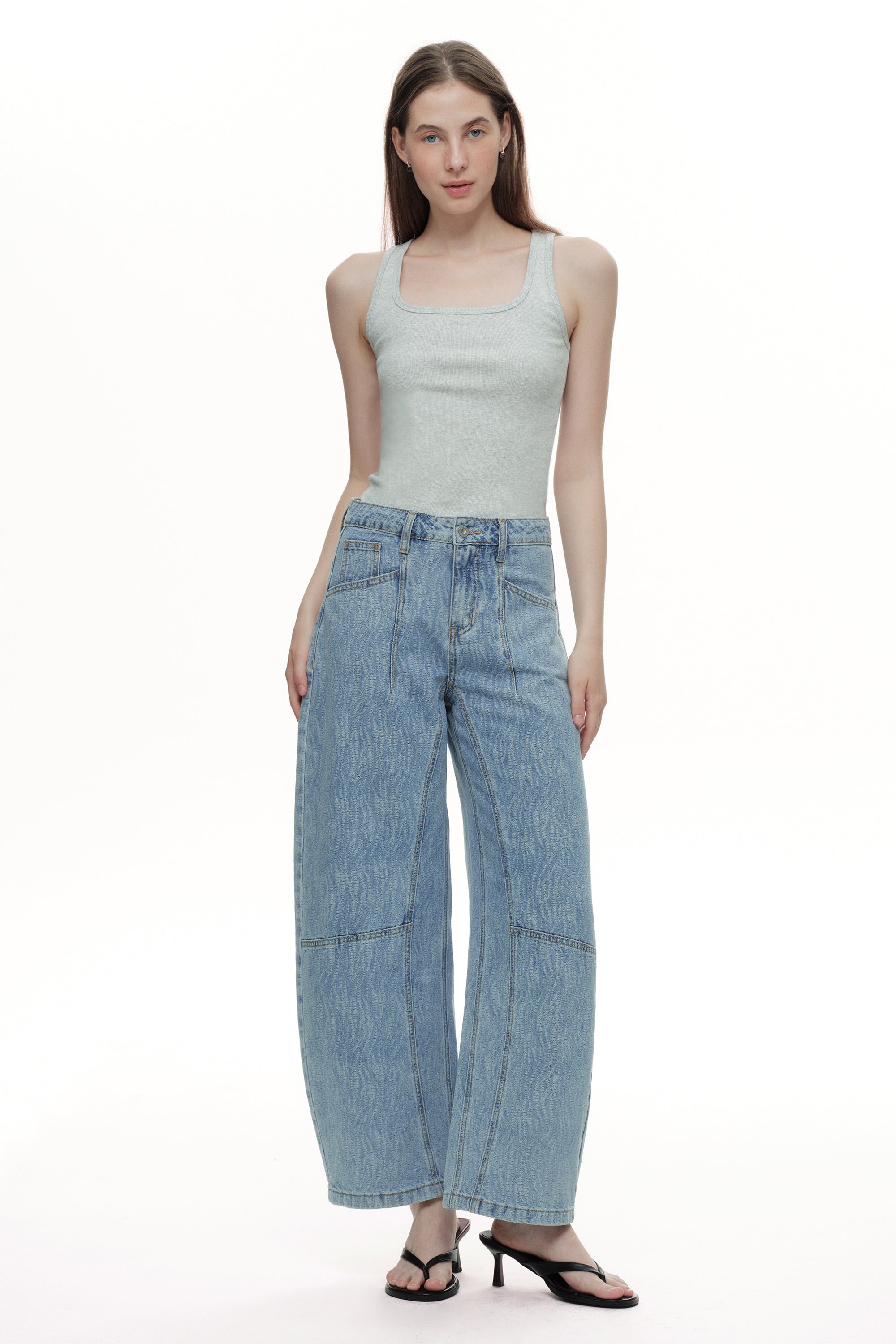 ONESO Modern High Rise Barrel Jeans