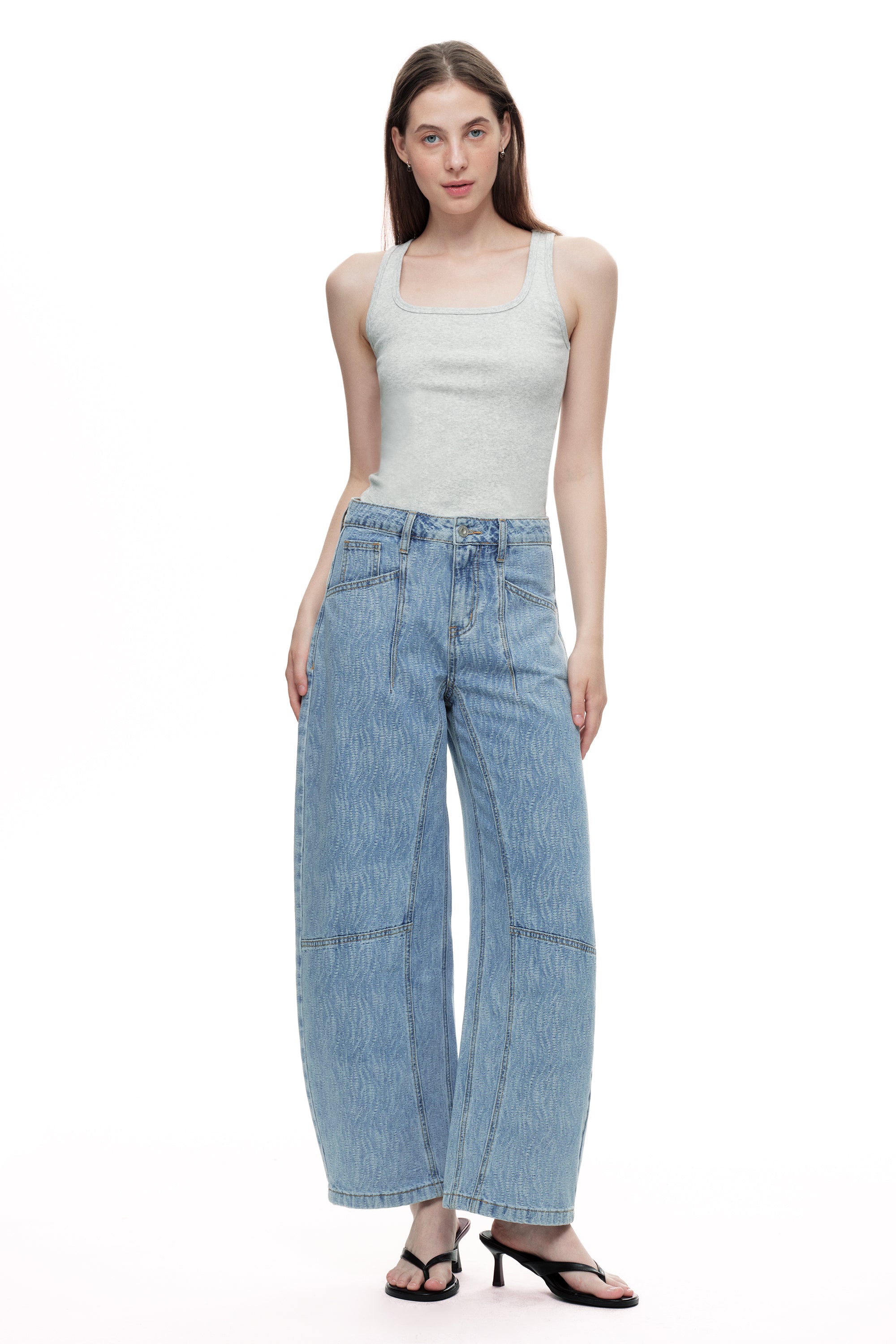 ONESO Modern High Rise Barrel Jeans