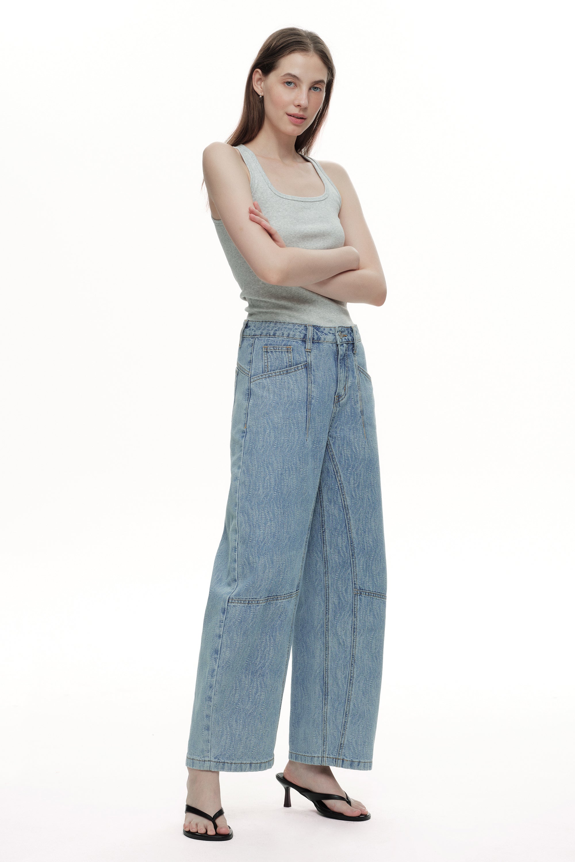 ONESO Modern High Rise Barrel Jeans