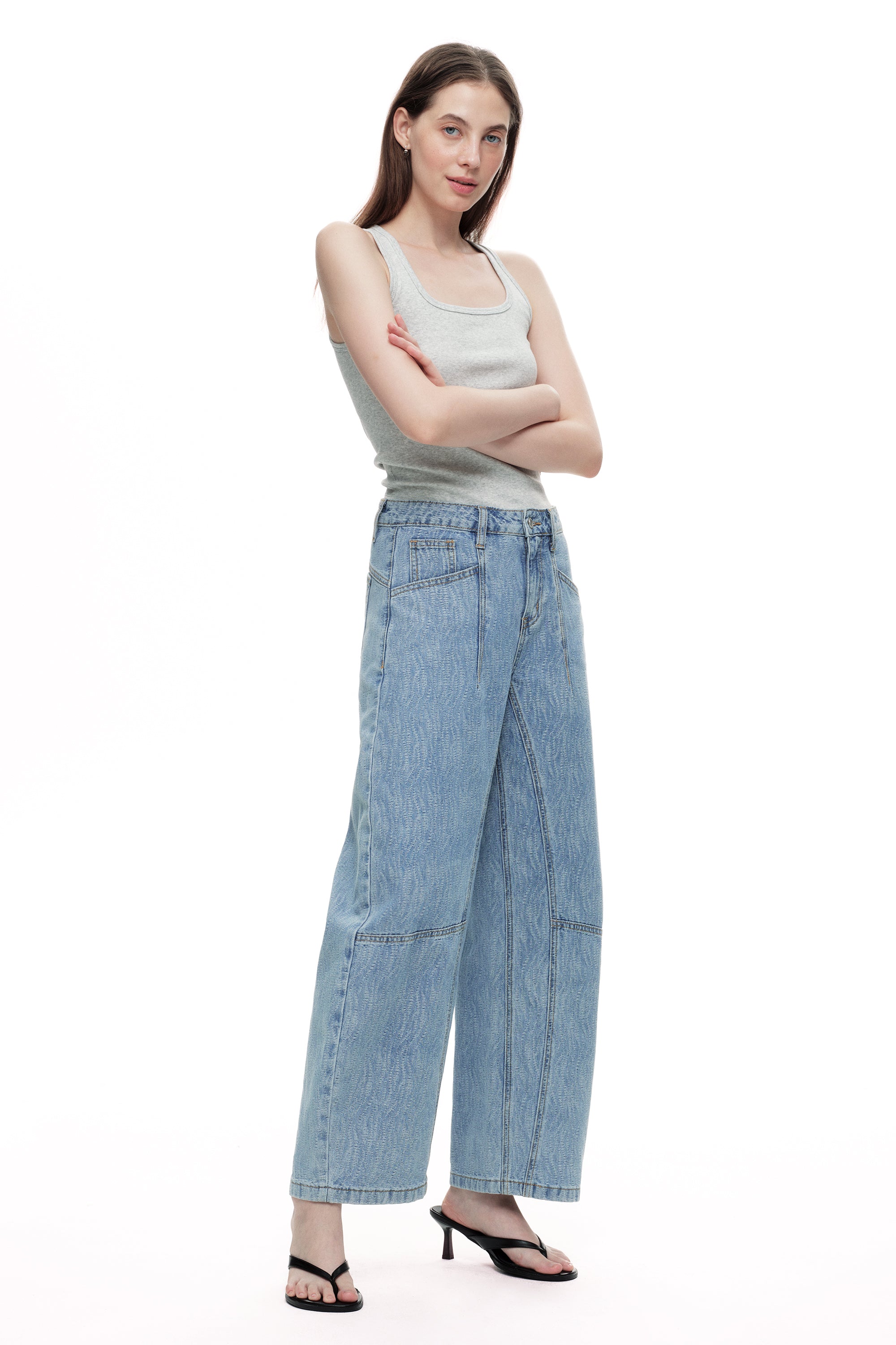 ONESO Modern High Rise Barrel Jeans