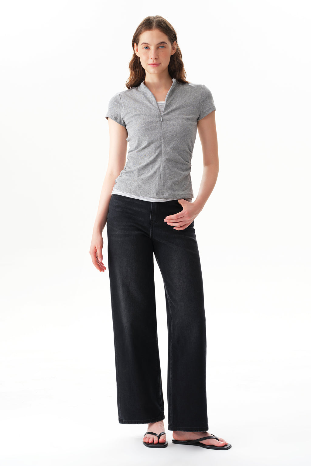ONESO Polished High Rise Straight Jeans