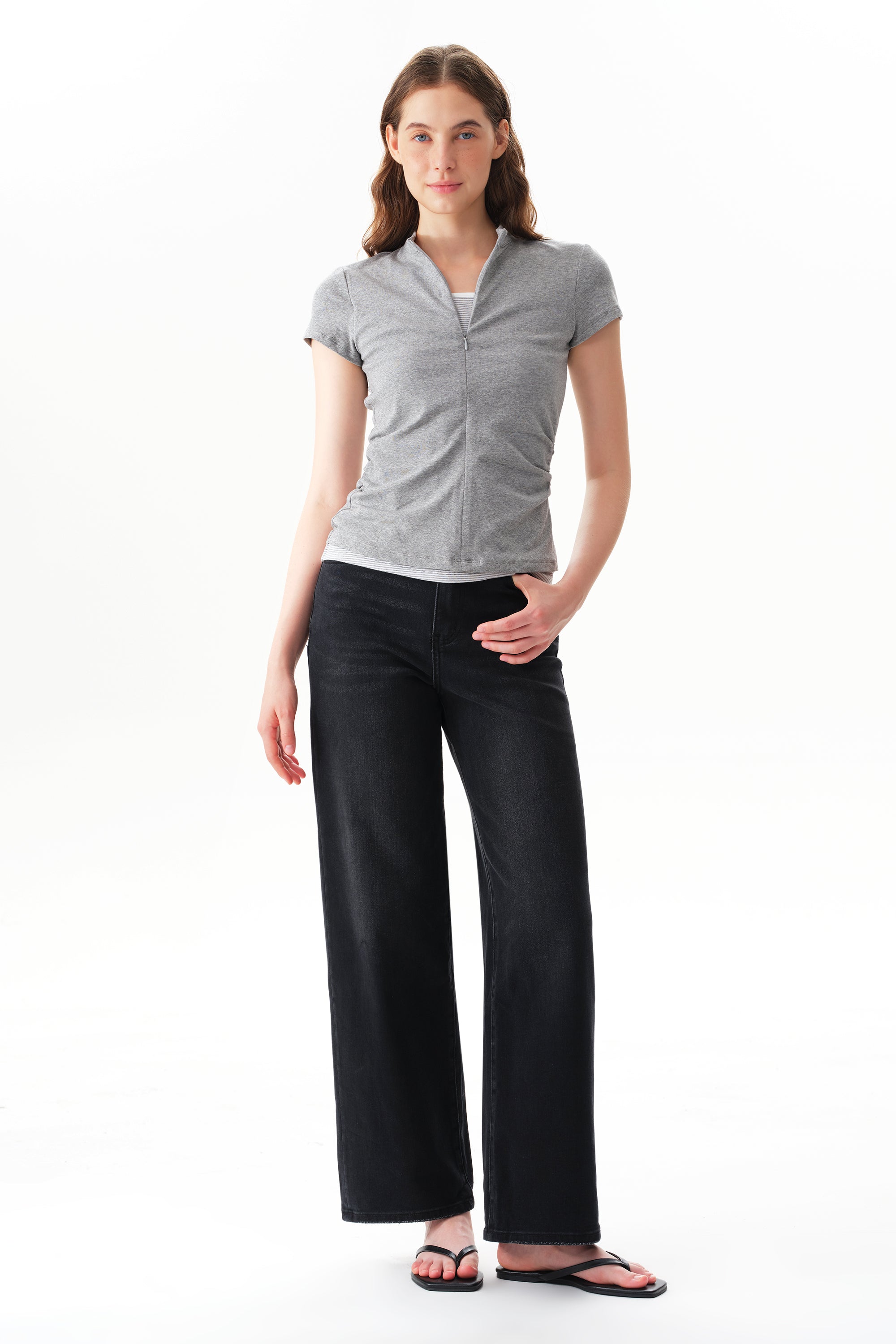 ONESO Polished High Rise Straight Jeans