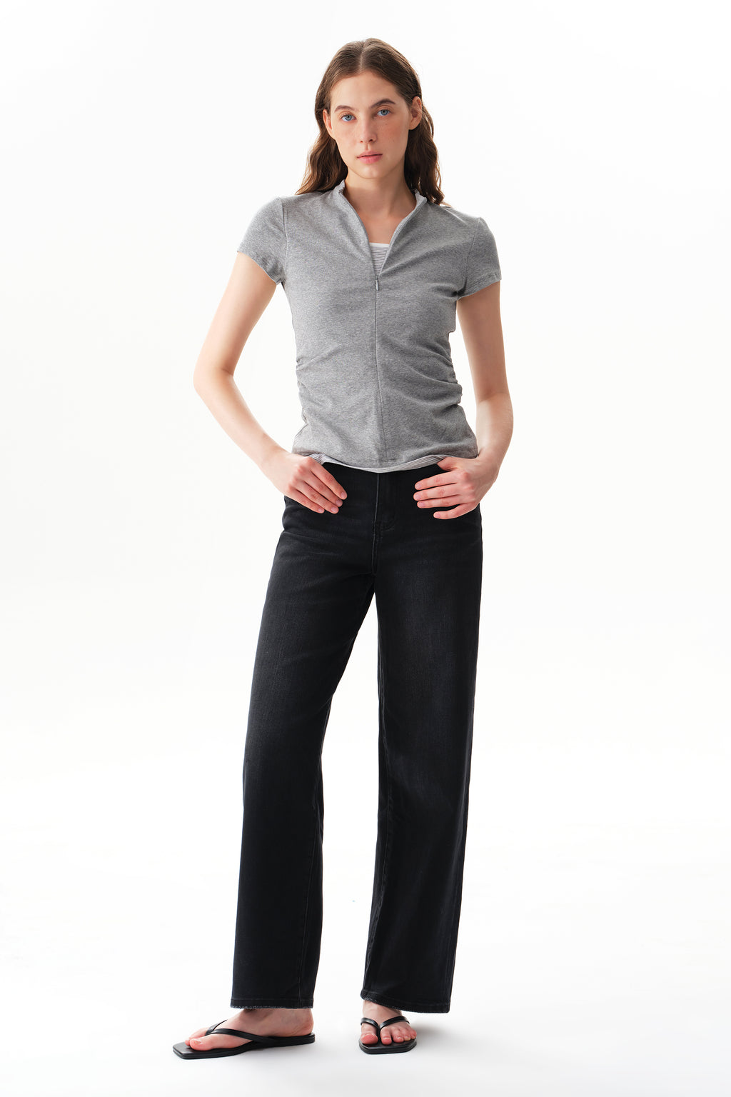 ONESO Polished High Rise Straight Jeans