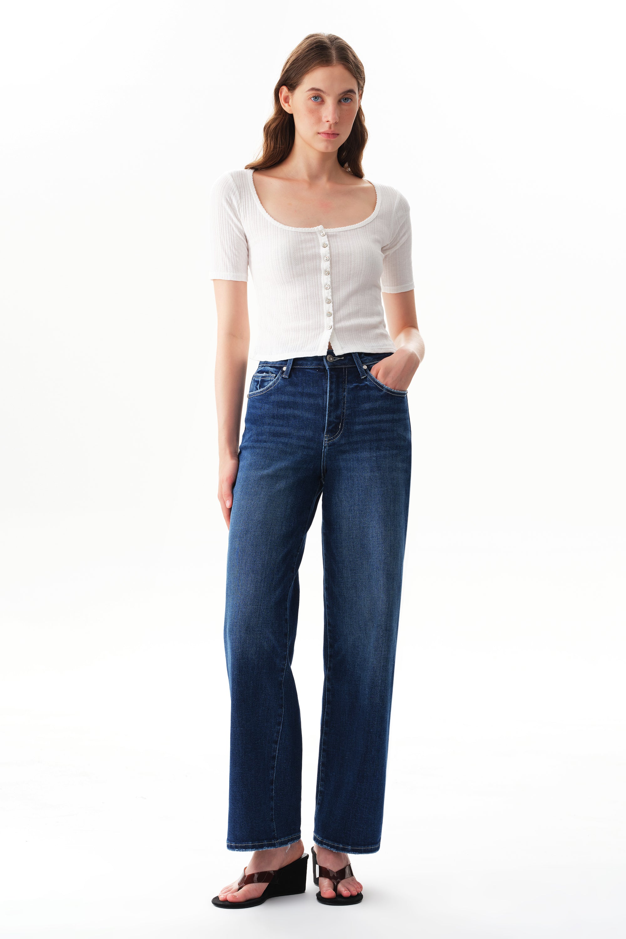 ONESO Polished High Rise Straight Jeans