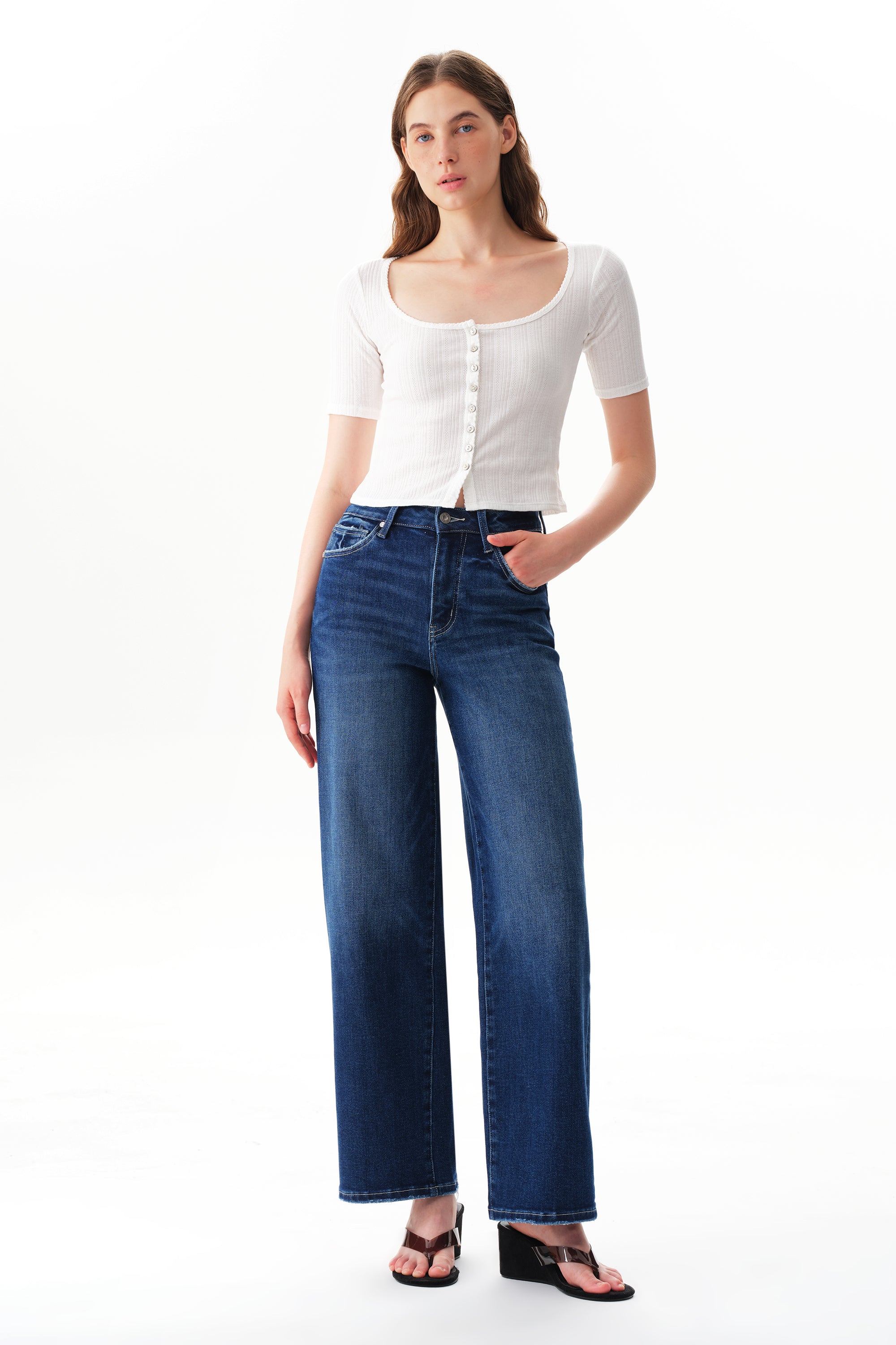 ONESO Polished High Rise Straight Jeans