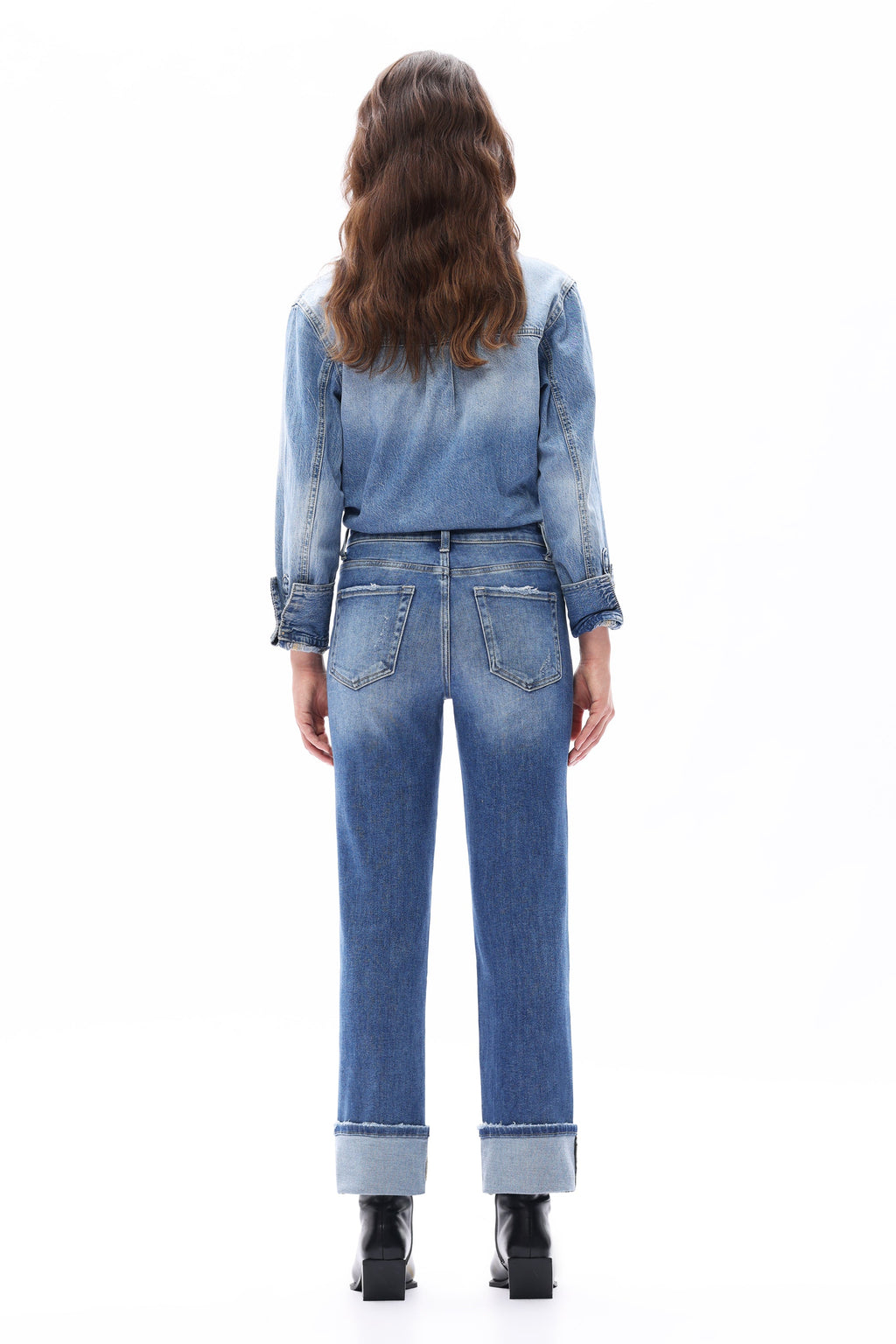 ONESO Polished Mid Rise Straight Jeans