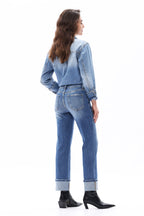 ONESO Polished Mid Rise Straight Jeans