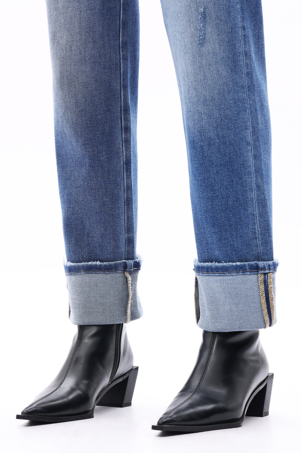 ONESO Polished Mid Rise Straight Jeans