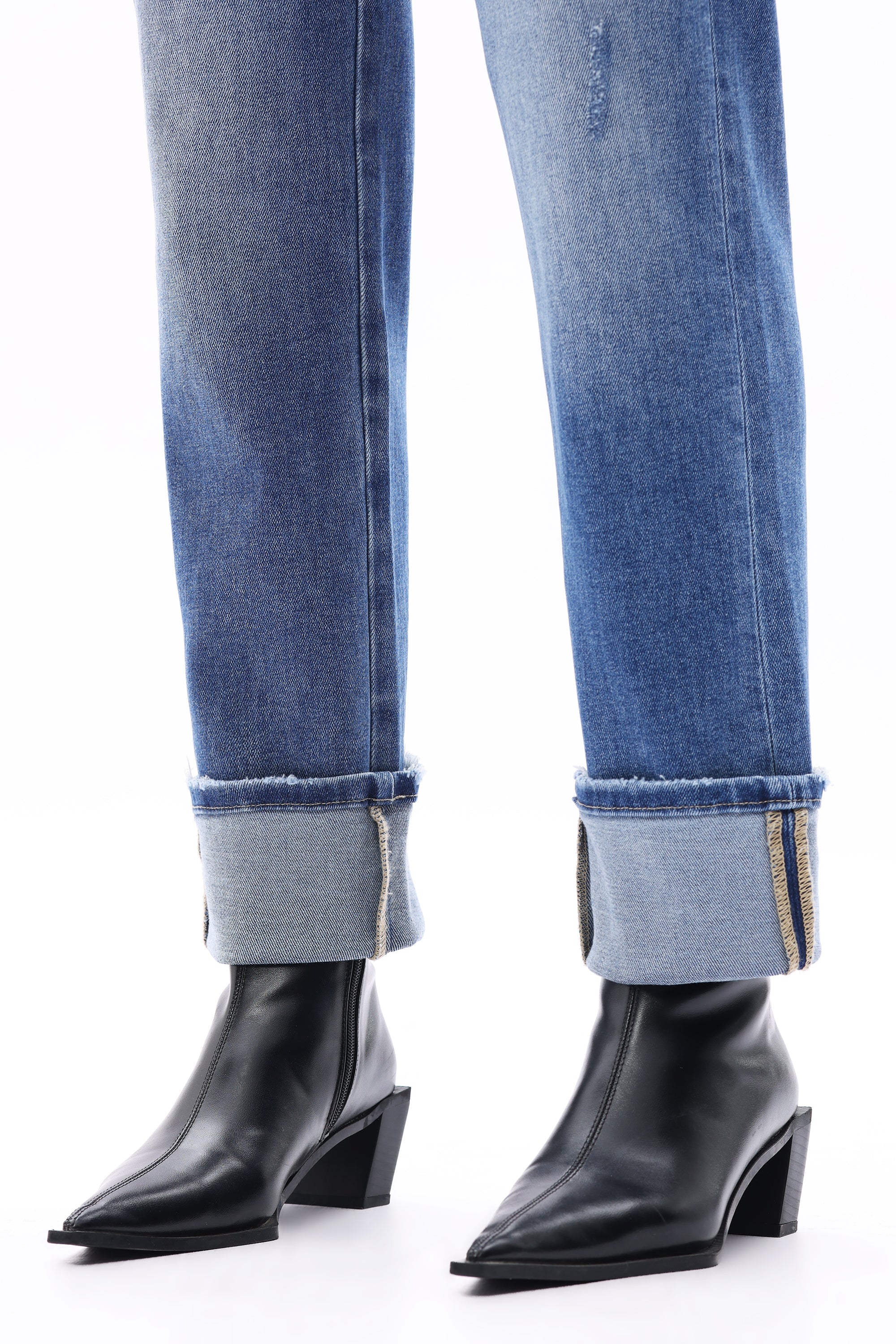 ONESO Polished Mid Rise Straight Jeans
