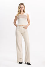 ONESO Minimalist Mid Rise Straight Jeans