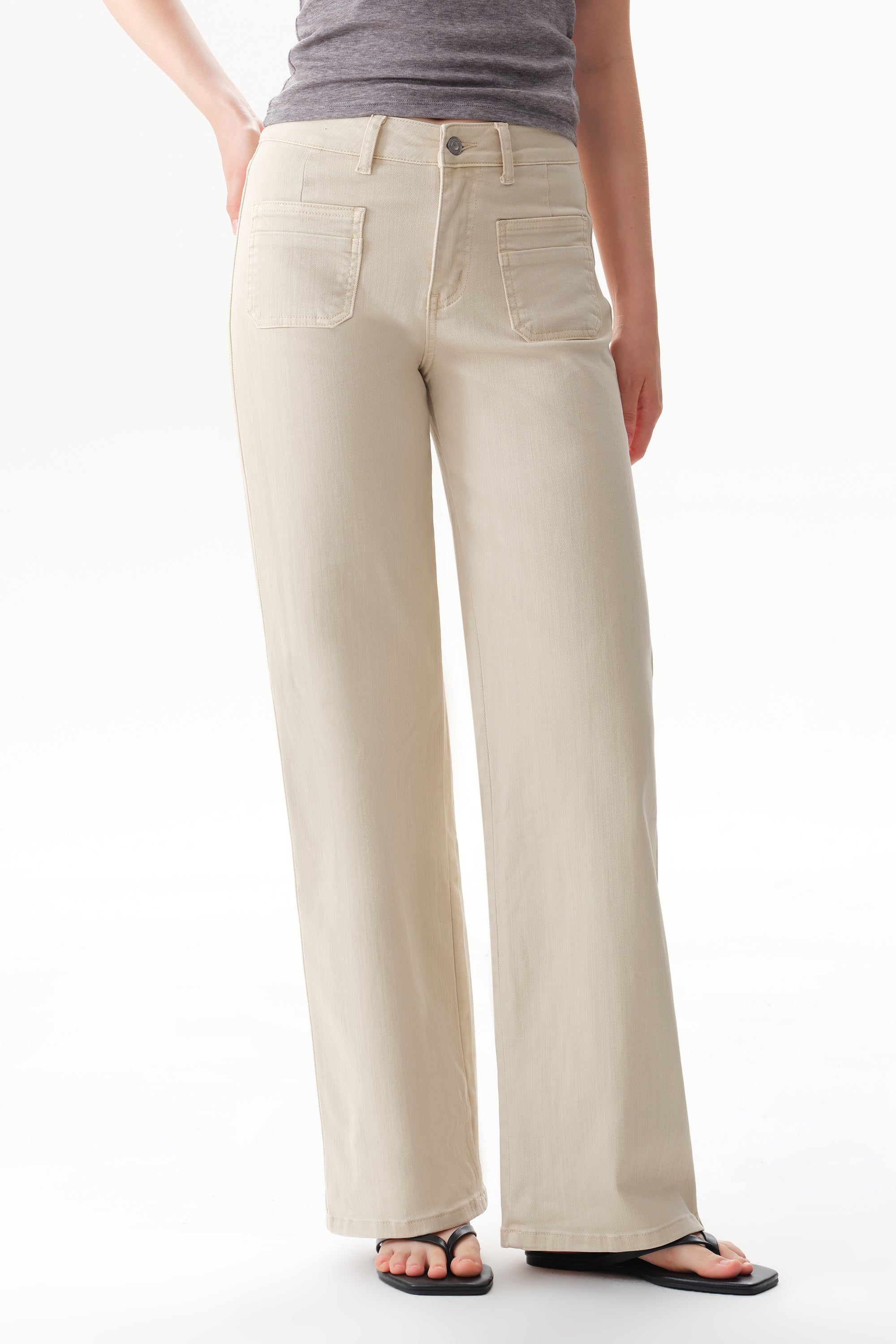 ONESO Minimalist Mid Rise Straight Jeans