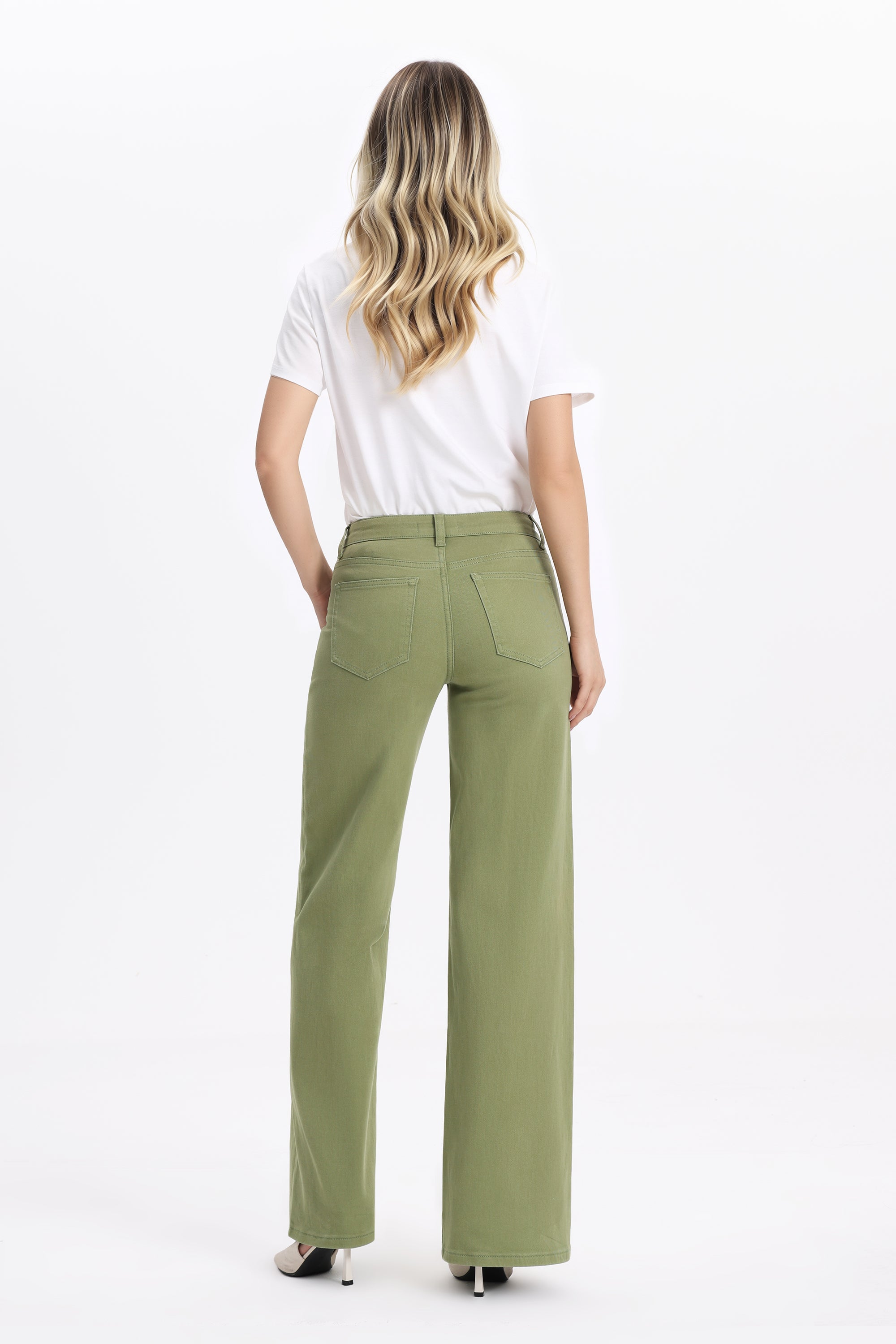 ONESO Earthy Mid Rise Wide Leg Jeans