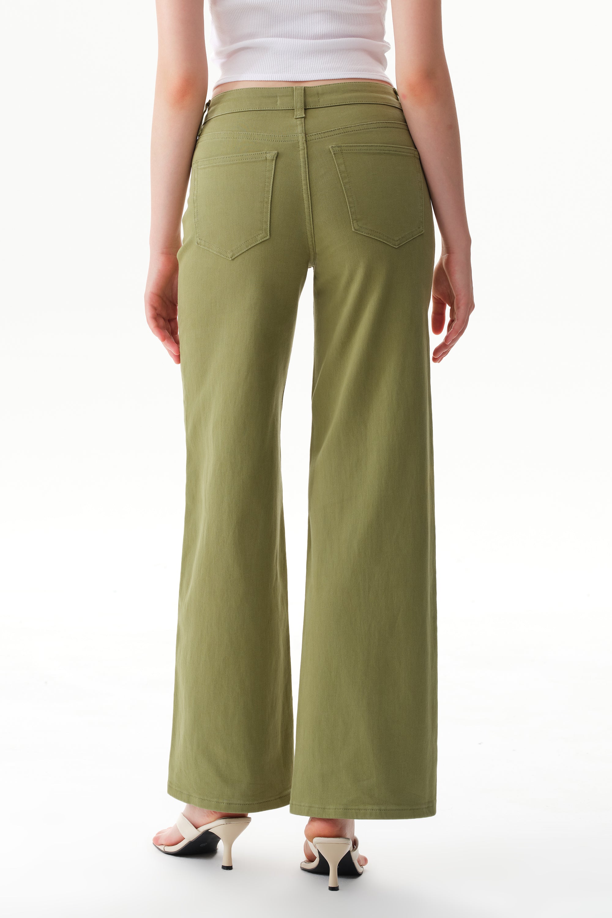 ONESO Earthy Mid Rise Wide Leg Jeans