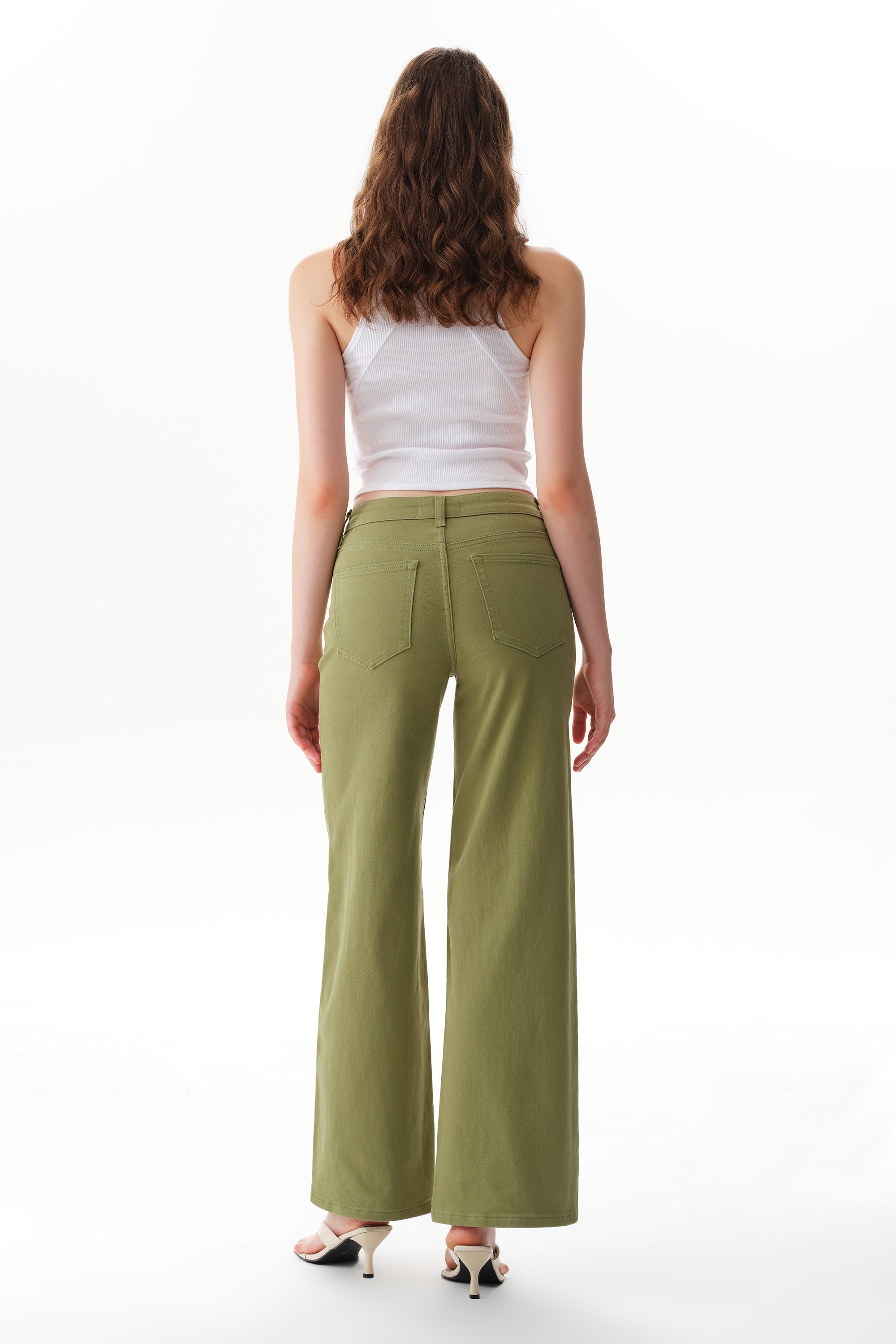 ONESO Earthy Mid Rise Wide Leg Jeans