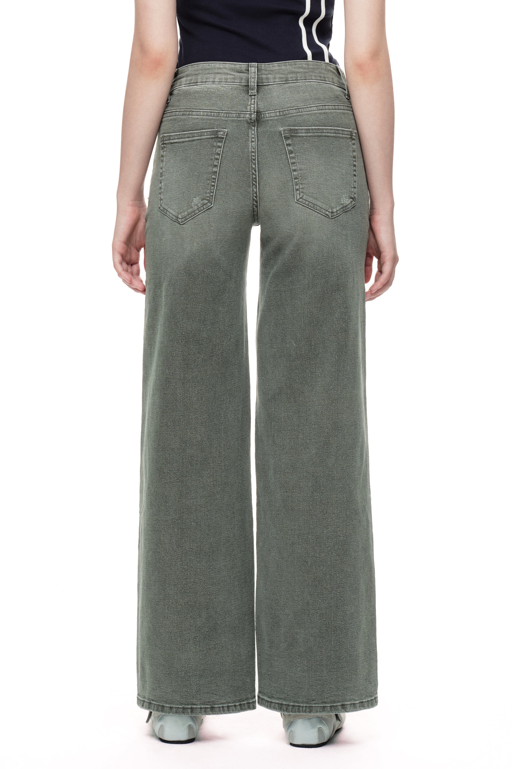 ONESO Modern Utility Mid Rise Wide Leg Jeans