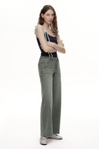 ONESO Modern Utility Mid Rise Wide Leg Jeans